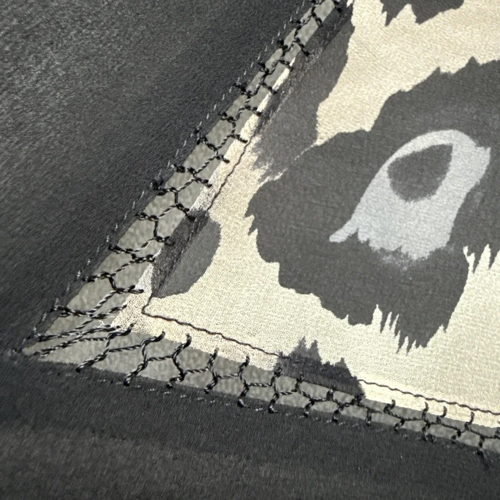 Adrienne‎ Vittadini Silk Scarf Womens Animal Print Square Sheer Chiffon VTG